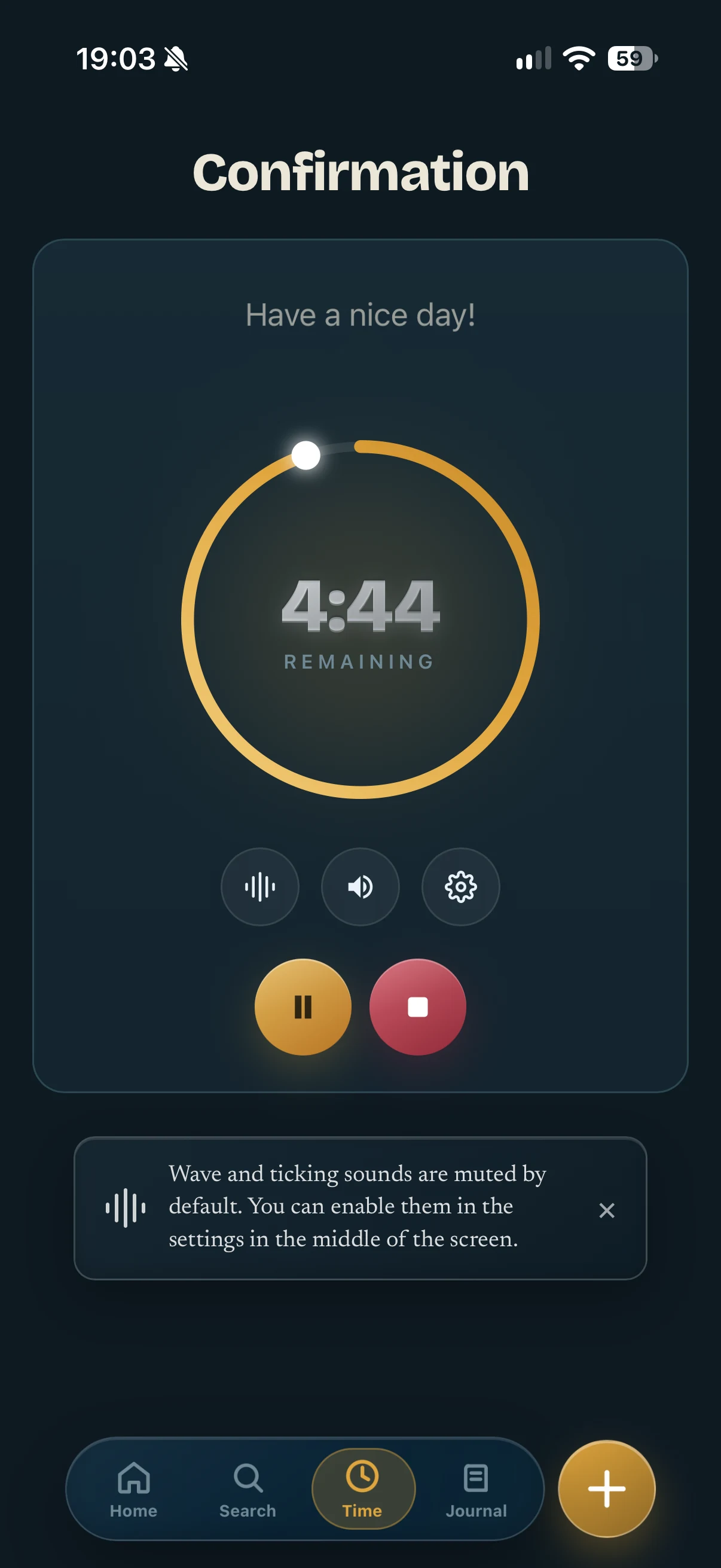 FALA countdown timer screen